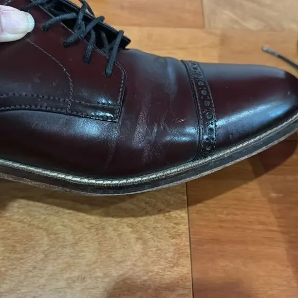 Cole Haan Mens Cap Toe C10840 Burgundy Leather Lace-up Oxfords Madison SZ 10.5M - Picture 10 of 15